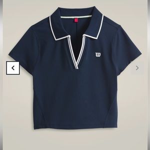 Wilson women’s MATCH POINT JOHNNY COLLAR POLO top in navy blue sz small
